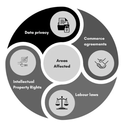 Areas affected by regulatory change: data privacy, commerce agreements, labour laws and intellectual property rights