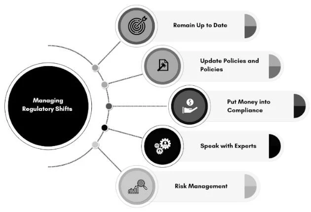 Managing regulatory shifts: remain up to date, update policies, invest in compliance, speak with experts and manage risk